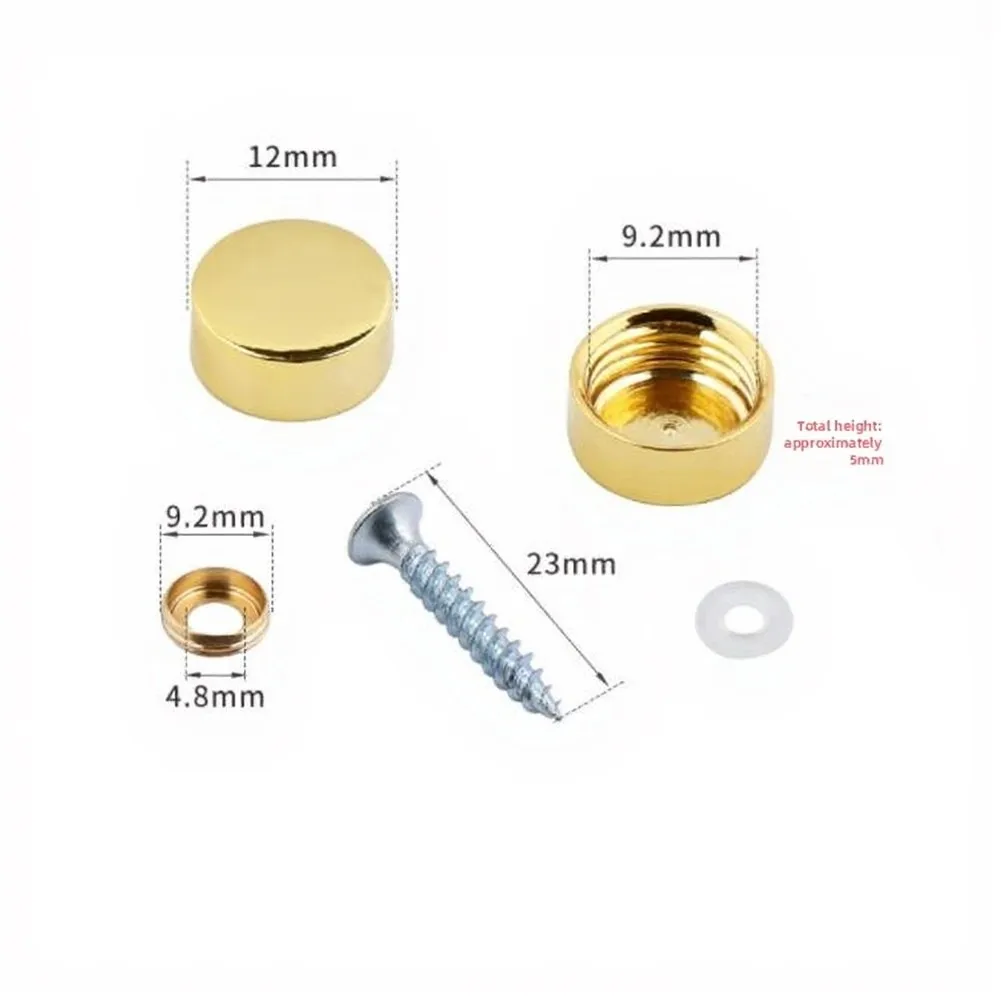 Brass Look Decorative Screws 16pcs for Mirrors For Furniture Signs Glass Panels Wardrobes Bathroom Art Mounting