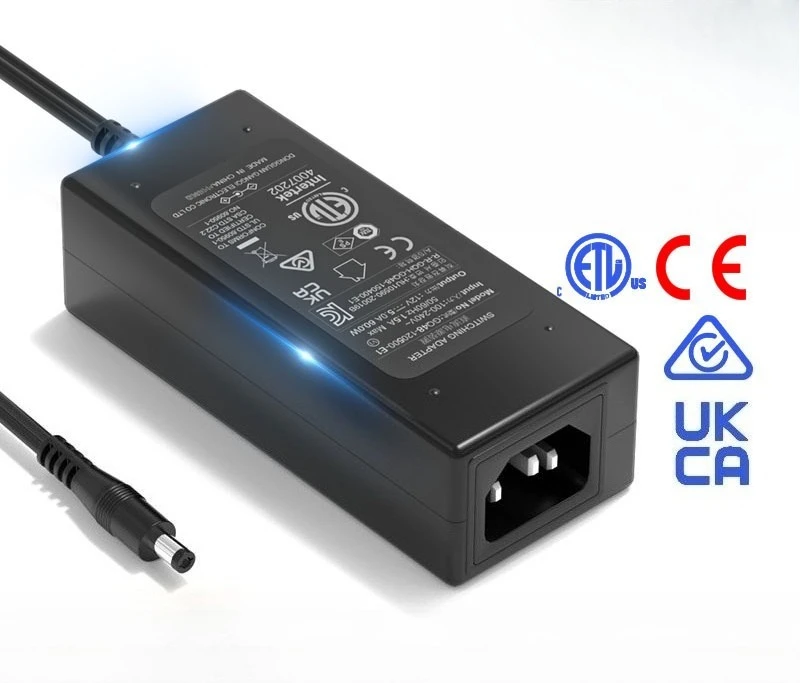 12V 5A Power Adapter, AC/DC Desktop Power Supply with US/EU/UK/AU/JP Plug, for LED Light Box Strip, CCTV, 60W Max, Certified