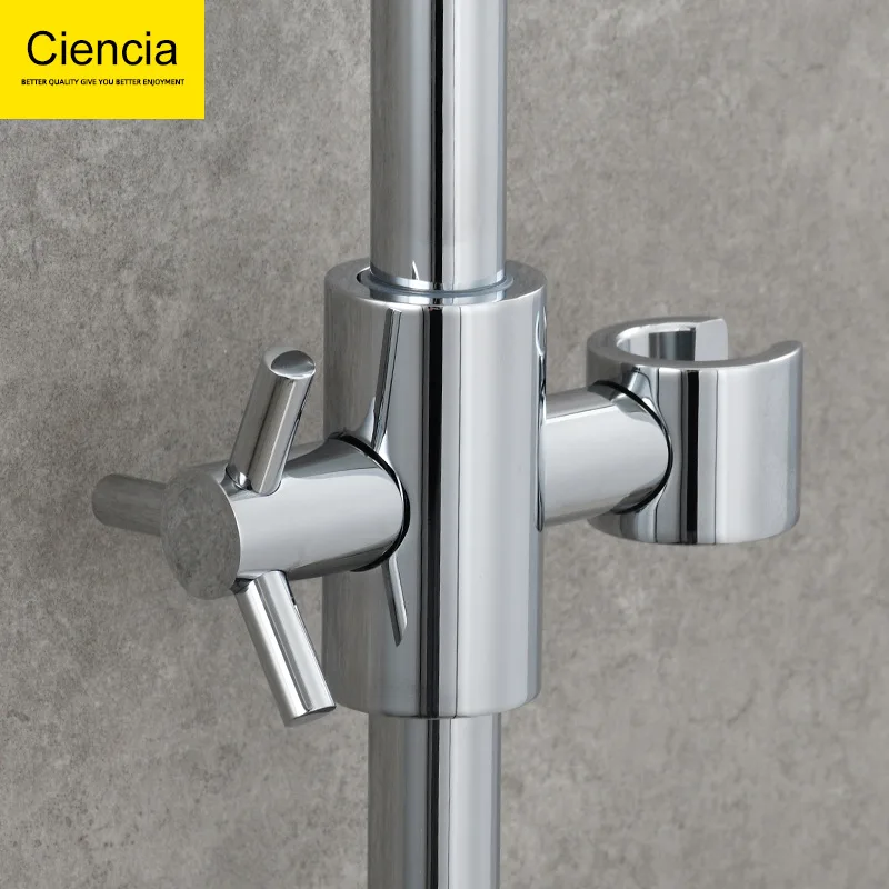 Ciencia Shower Bracket Holder Adjustable Shower Head Holder for 25mm Shower Slide Bar Height Angle Adjustable Shower Accessory