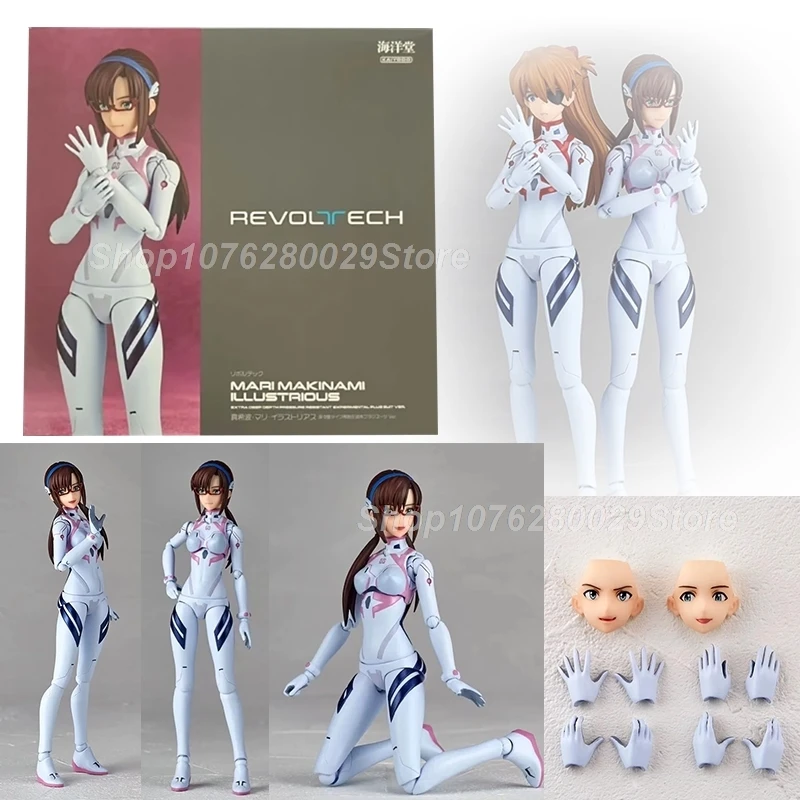 Revoltech Yamaguchi EVA Soryu Asuka Anime Figuur 16 cm Kaiyodo Asuka Figuur Kawaii Action Figure Twin Sexy Krullend Harige Meisje pop