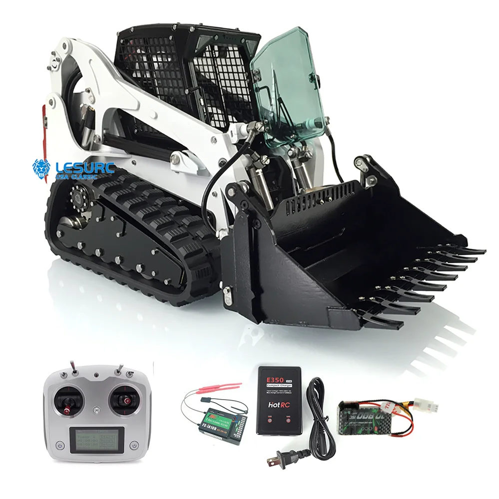 Stock en EE. UU. LESU 1/14 Crawler Skid-Steer Aoue LT5 Metal RC cargador hidráulico RTR modelo luces juguetes al aire libre THZH1208-SMT10