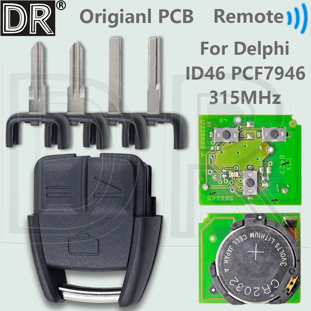 DR оригинальный G-AM ID46 PCF7946 315ASK P/N:24415491 автомобильный дистанционный брелок или печатная плата для системы Opel GM Delphi