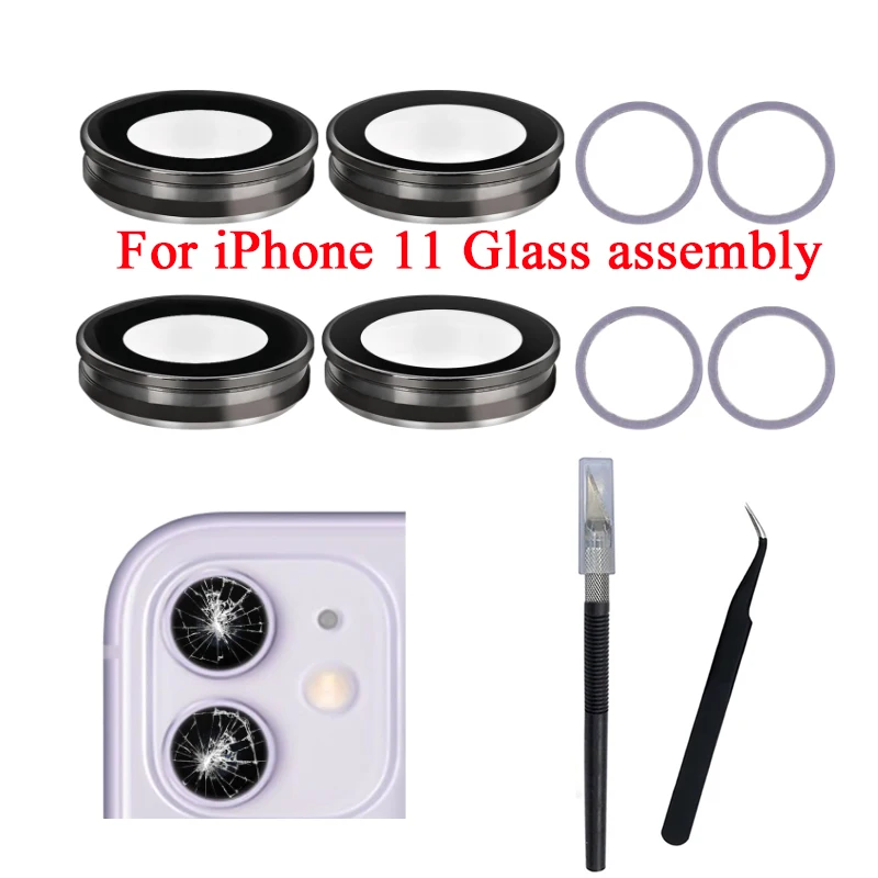 Auyzwen 1 Sets Rear Back Camera Glass Lens Frame Ring Bezel Cover Holder For iPhone 11 12 13 mini 14 Plus 15 Plus lacement Parts