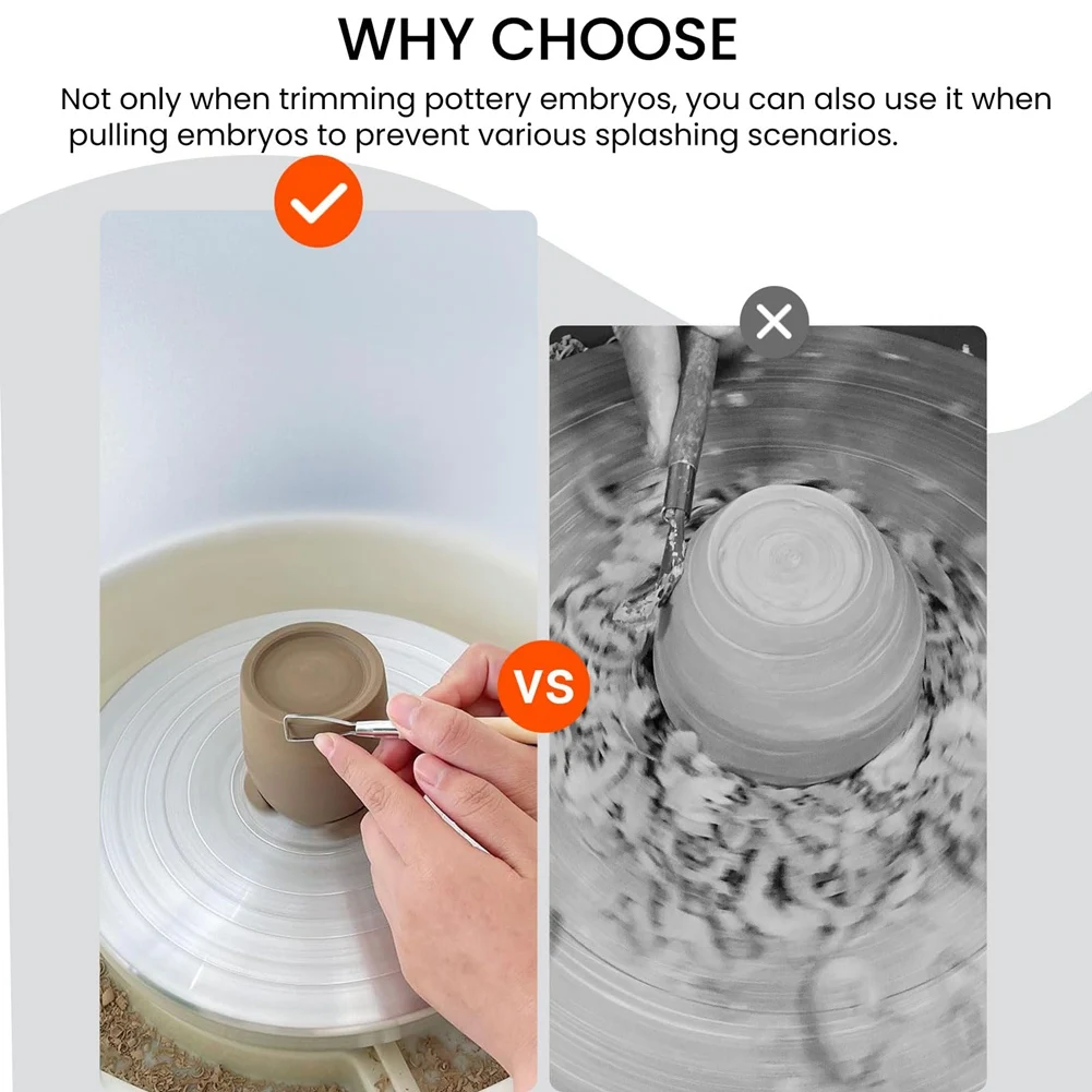 N95R Clay Screen for Pottery Tool Ceramic Clay Splash Protection Pottery Shield Pottery Embryos Protector Adjustable Clip B