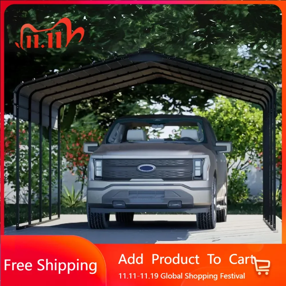 12 x 20 x 7 FT sturdy all steel heavy-duty sunshade with metal frame, used for transporting cars, SUVs, trucks, boats