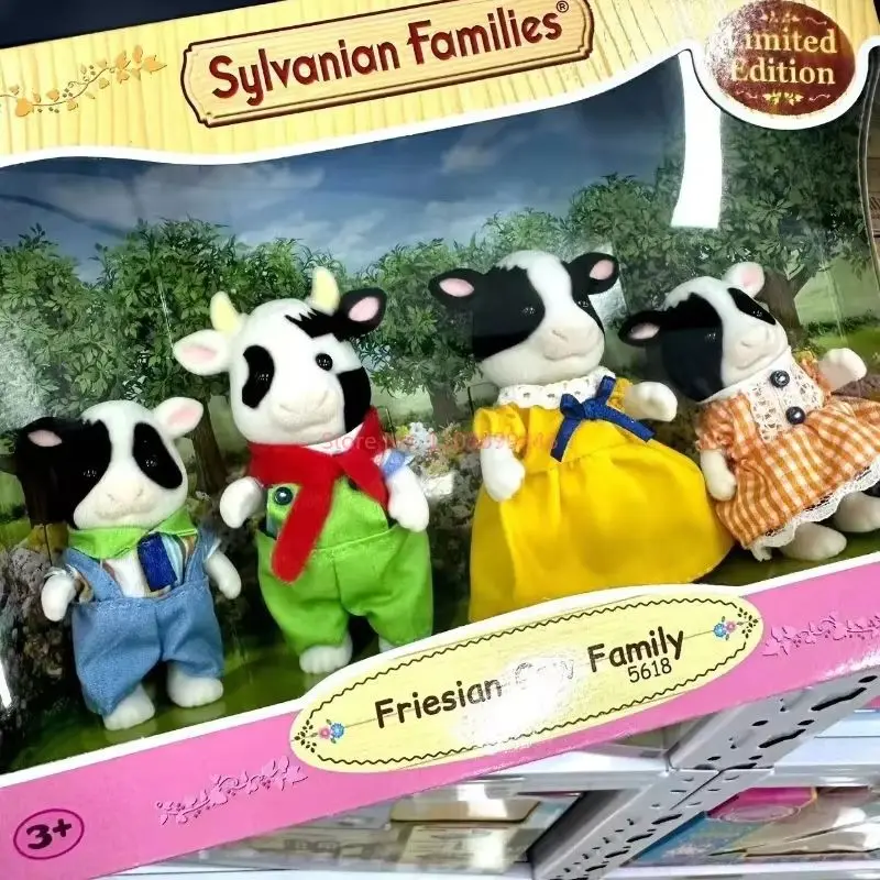 Genuine Sylvanian Families  Anime Cow Family Series And Chef Series Set Family Toy Cross Dressing Party Doll Christmas Gift Toys