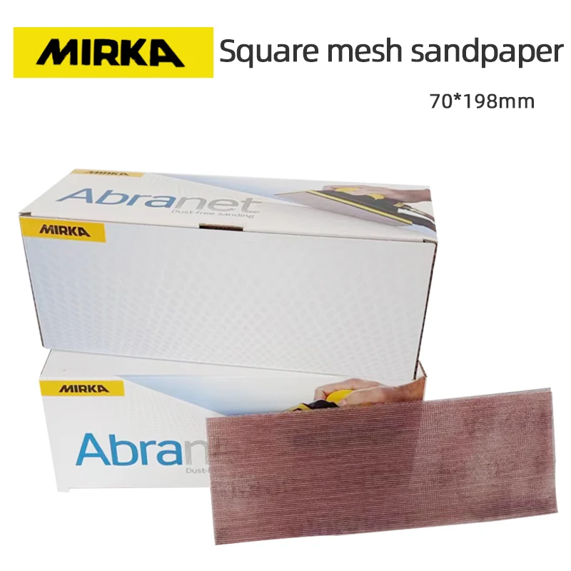 Original Finland MIRKA Rectangular Dry Ground Mesh Sand 70×198mm Hand-pushed Board Dust-free Mesh Sandpaper Flocking Abrasive