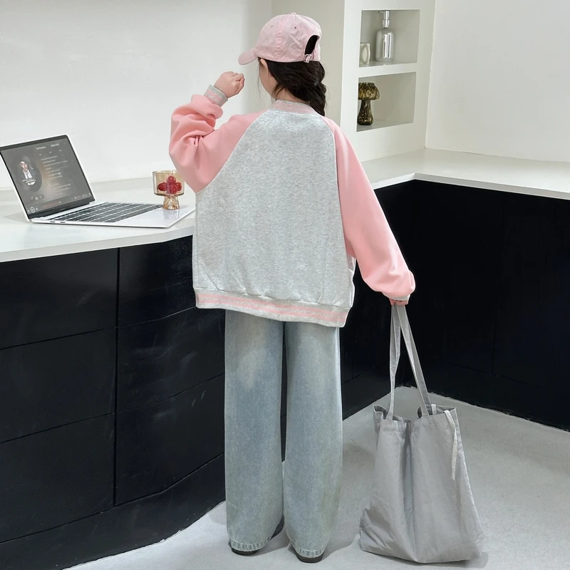 Abrigo de uniforme de béisbol informal para niñas adolescentes, chaqueta deportiva de estilo holgado para niños, traje deportivo para primavera y otoño