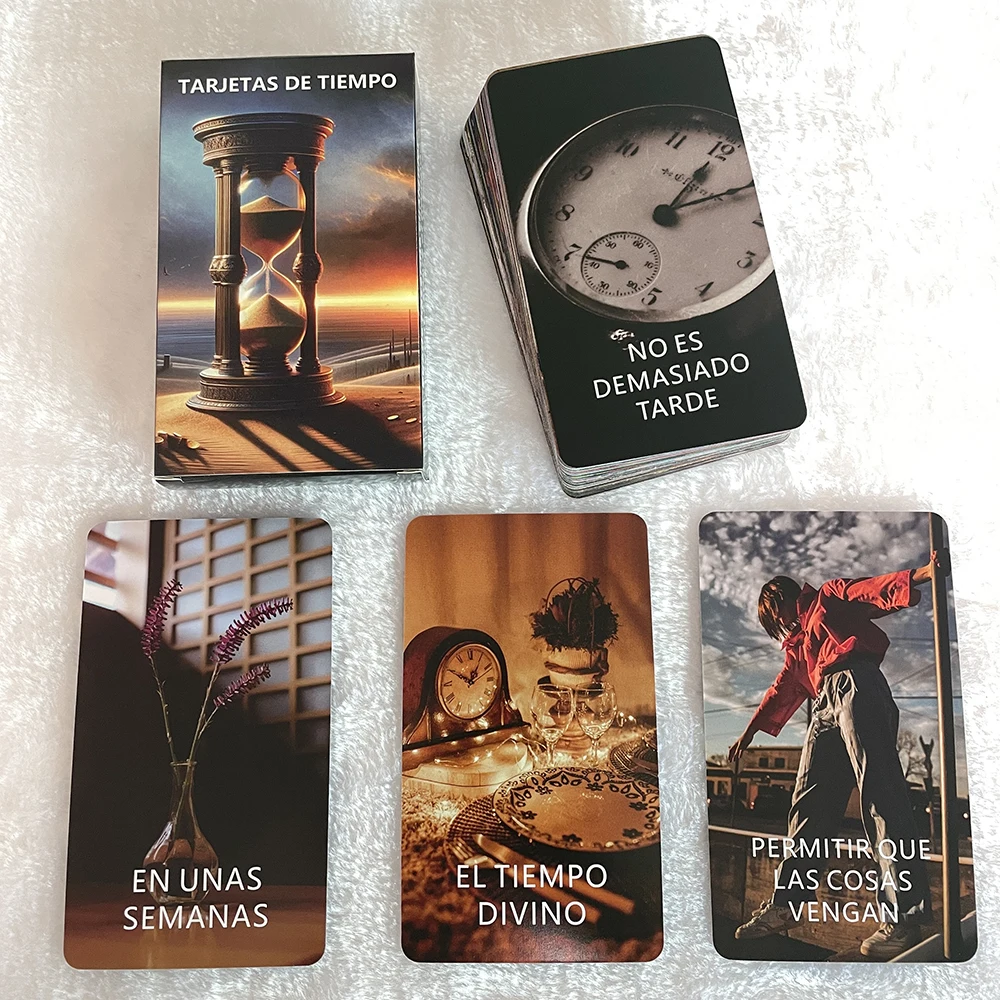 Spanish Time Oracle Cards, Spanish Tarot Deck, Fortune Telling Toys, Spanish Version Tarot, Clarity Cards, 12x7cm, 54 Cards