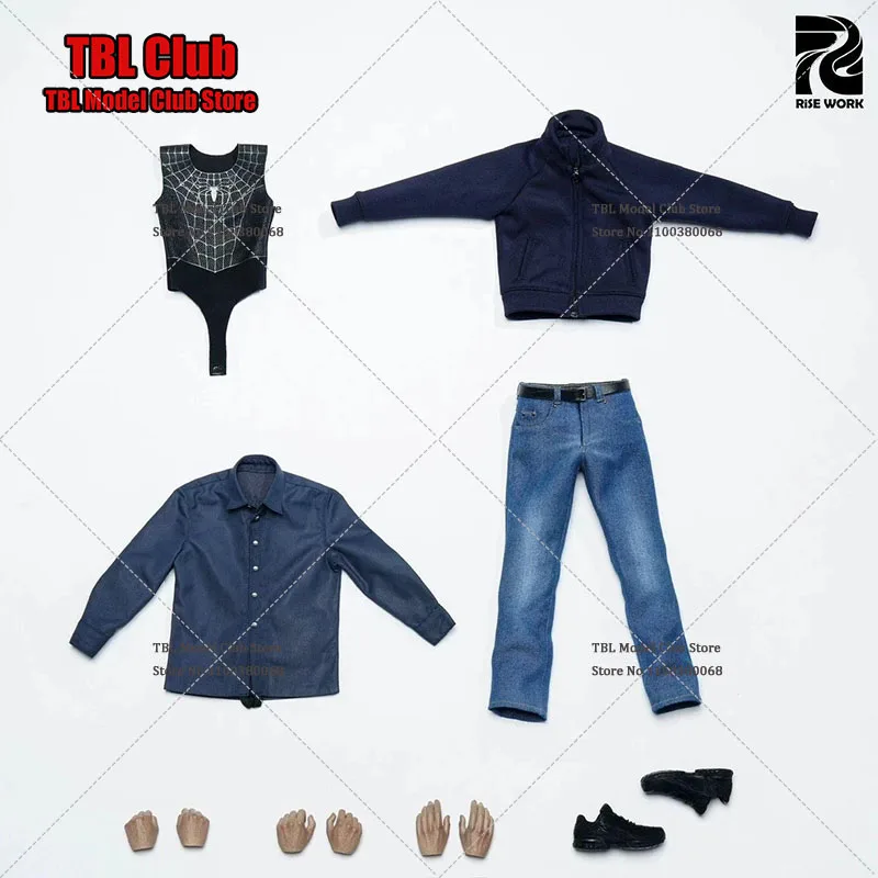

Rise Work RW01 Рубашка-куртка с воротником-стойкой Spider Hero Tobey Maguire в масштабе 1/6 ‌ Джинсы ‌ Кроссовки ‌ Повседневный костюм