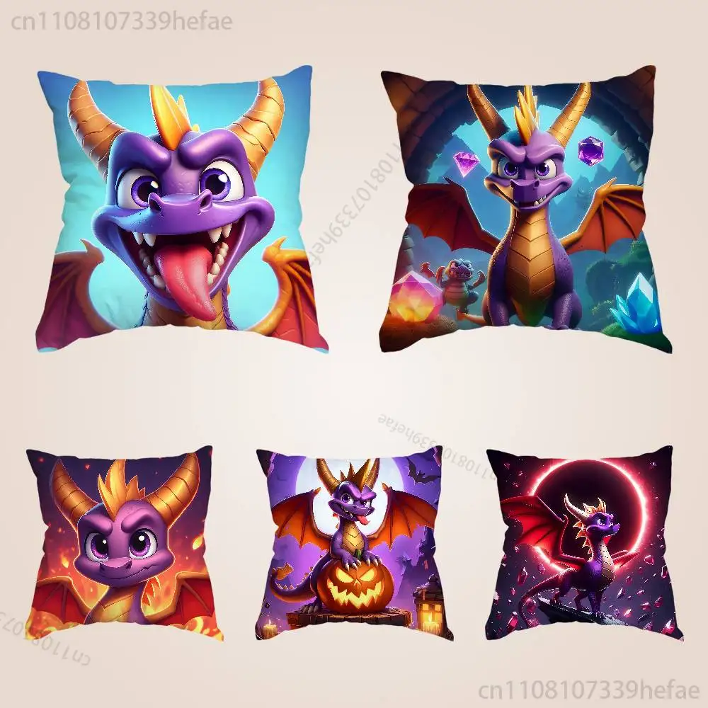 

Cute Dragon S-Spyro Throw Pillow Case For 45x45cm,55x55cm,30x30cm For Home Bedroom Decoration And Protector