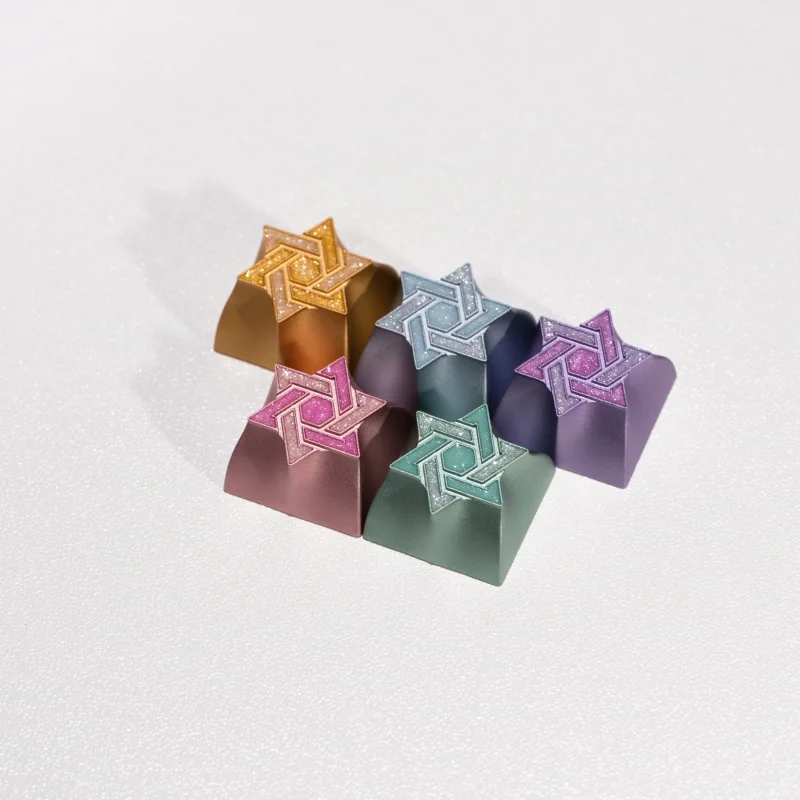 Cnc Hexagram Personalized Keycaps 1u Aluminum Alloy Keycaps Pg Series Metal Keycaps Customized Mechanical Keyboard Keycaps