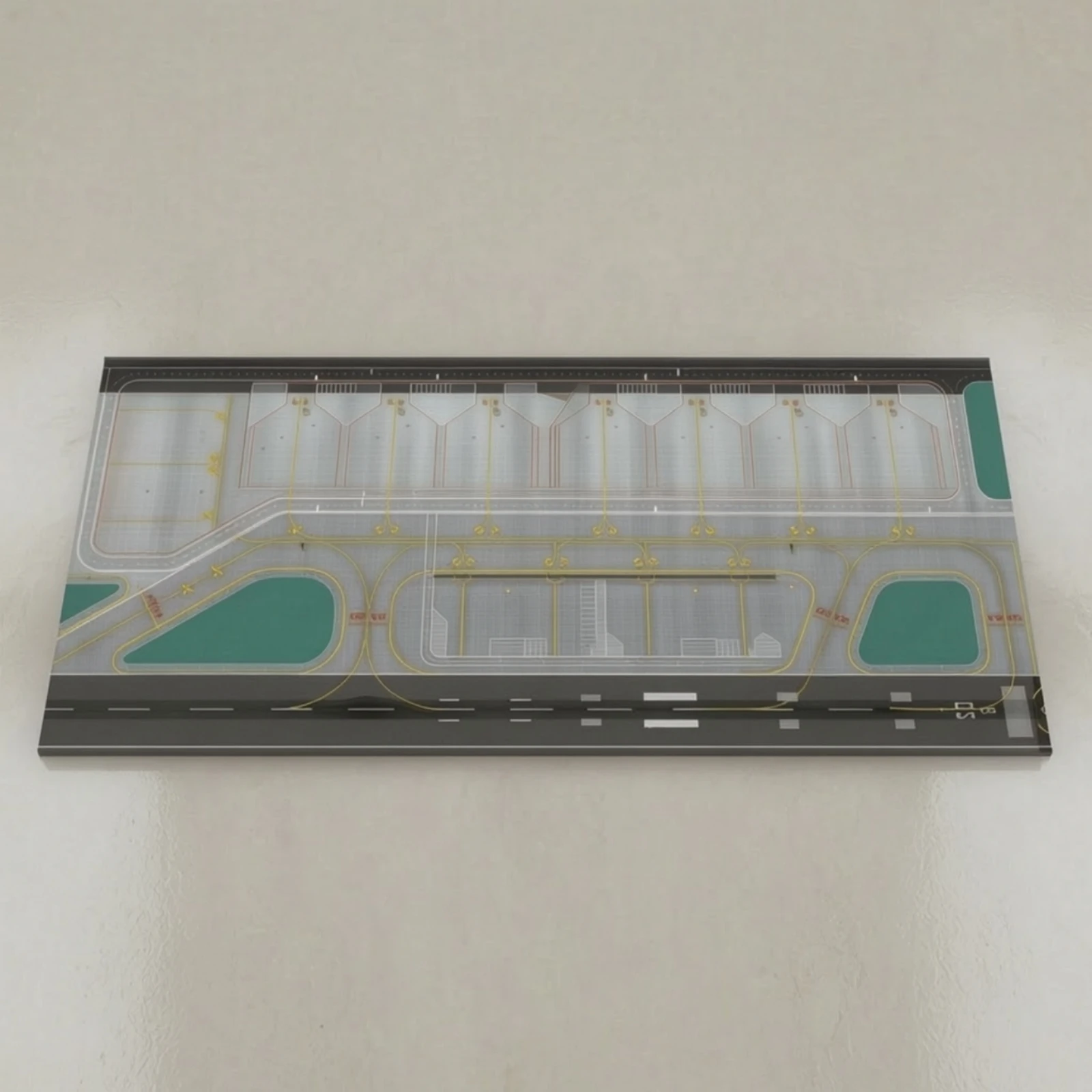 Airport Layout Mat with Runway Realistic Airport Display Base Model Aircraft Mat Thick Paper Board Matte for Collectors