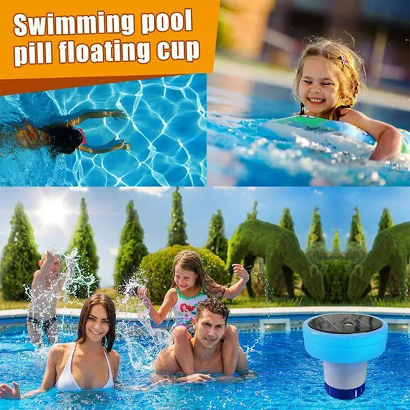

Chlorine Tablet Floater Solar Pool Chlorine Dispenser Adjustable Release Chlorinator Pond Tablet Holder Dispensing Device For