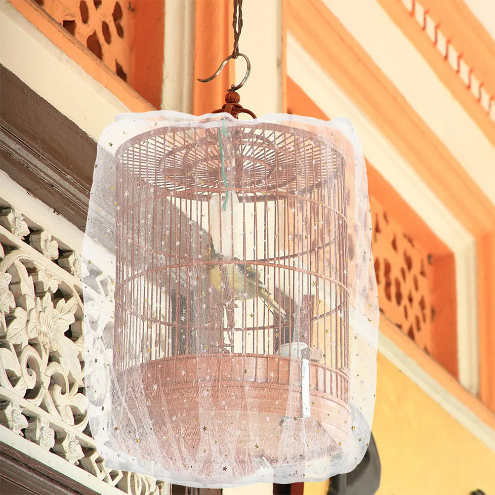 

Birdcage Protective Cover Skirts Covers for Night Litter Appendix Cages Parakeets Netting Polyester Seed Catcher