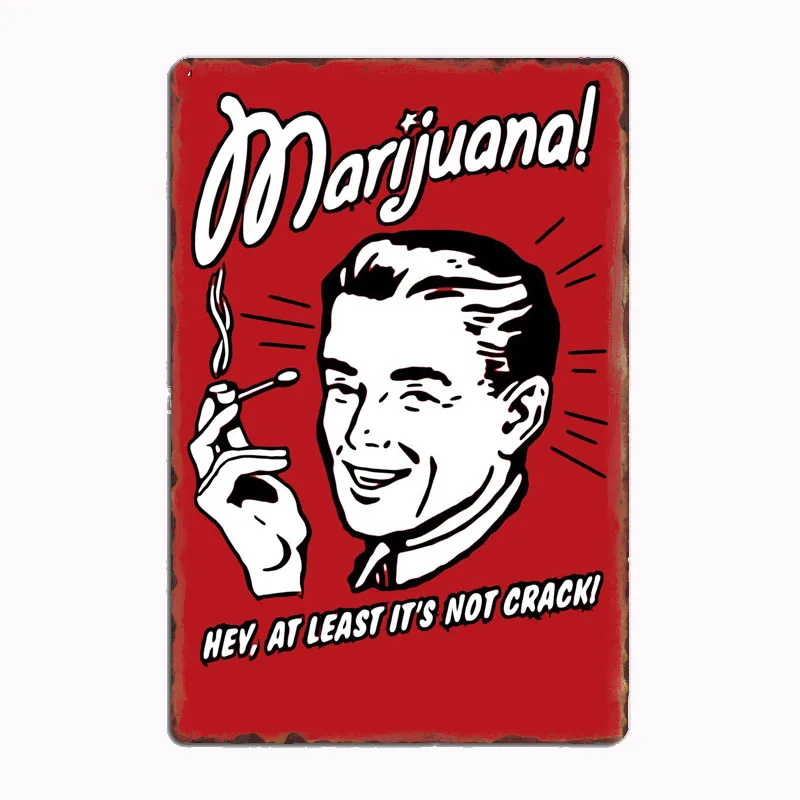 

Vintage Marijuana Poster Metal Sign Mural Painting Cinema Living Room Cinema Funny Tin Sign Poster