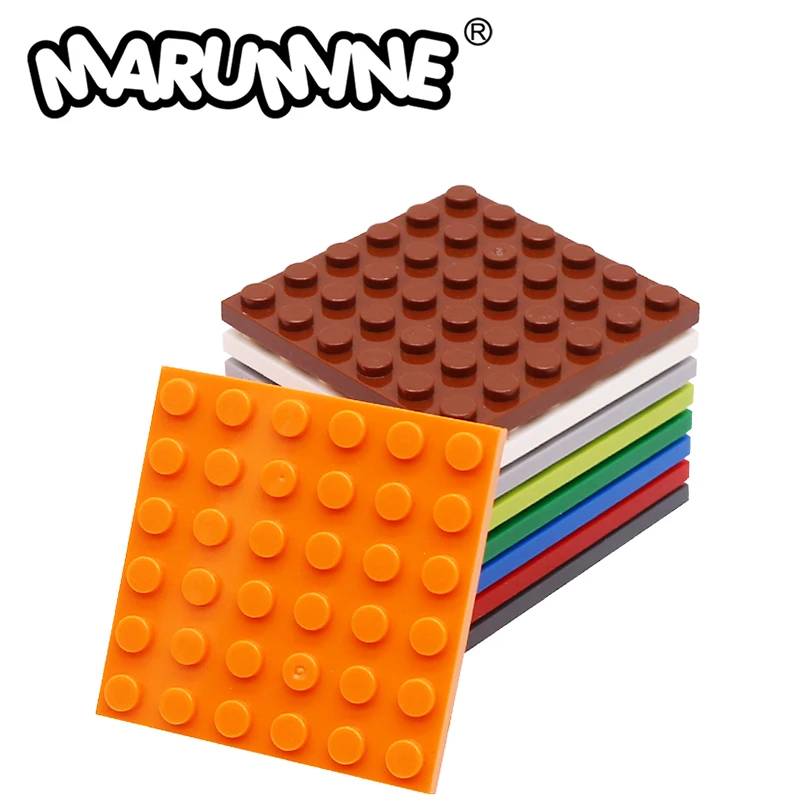 Marumine Classic Brick 6x6 Dots Baseplate 8PCS 3958 MOC Building Block Base Plate Structural Modeling Parts Assembly Accessories