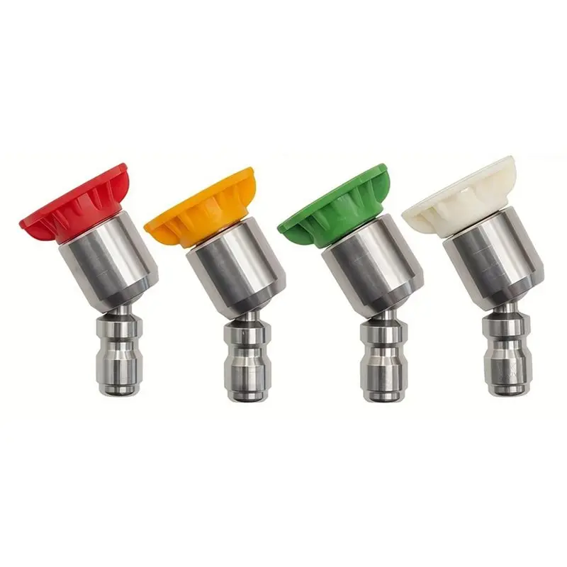 PHFU-4Pcs Pivoting 1/4'' Quick Connect Jet Sprays Nozzles High Pressure Washer Gutter Cleaning Adaptor-1.2 Mm Aperture