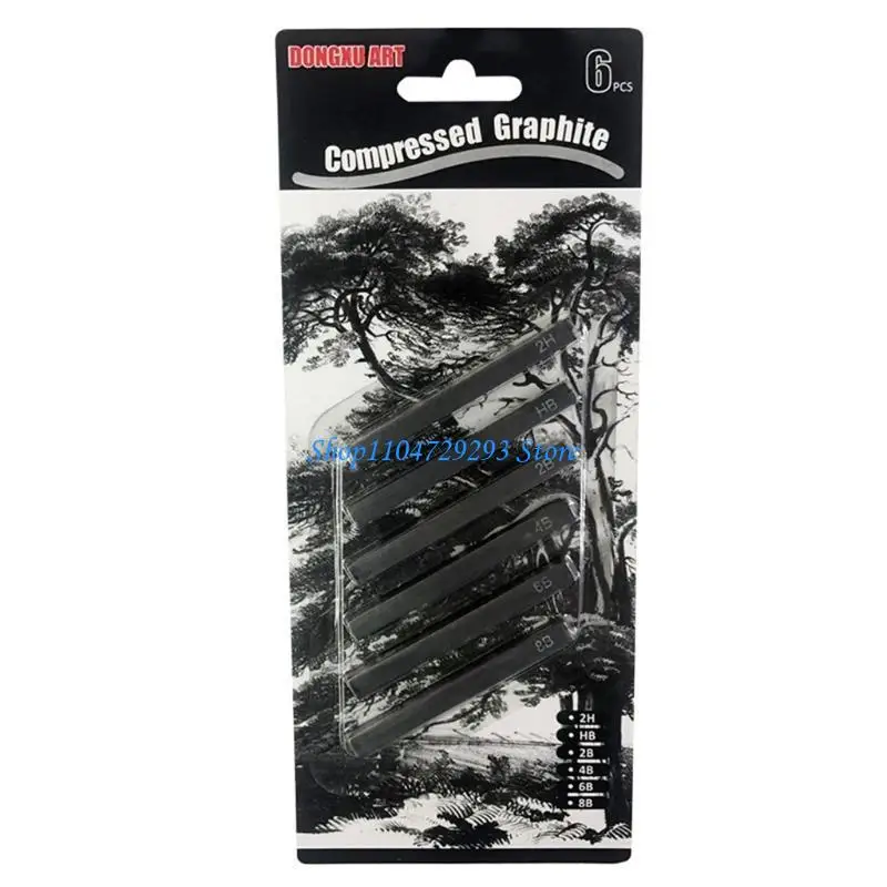 6 Pieces Pencils Sticks Compressed Charcoal Sketch Pencils Set for DIY Drawing 