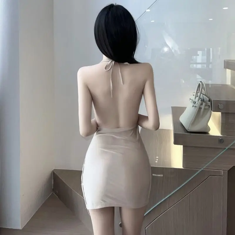 Transparentes Kleid, sexy Dessous, rückenfrei, Uniform, kurzer Rock, Leidenschaft, Versuchung, Nachthemd, Sekretärin, Tasche, Hüfte, Lolita, Nachtclub-Kleidung