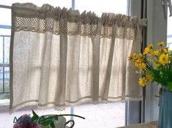 Half Curtain with Crochet Lace Short Curtains for Kitchen Window Curtain Cotton Linen Cafe Cabinet Cover Dust-proof Rustic
