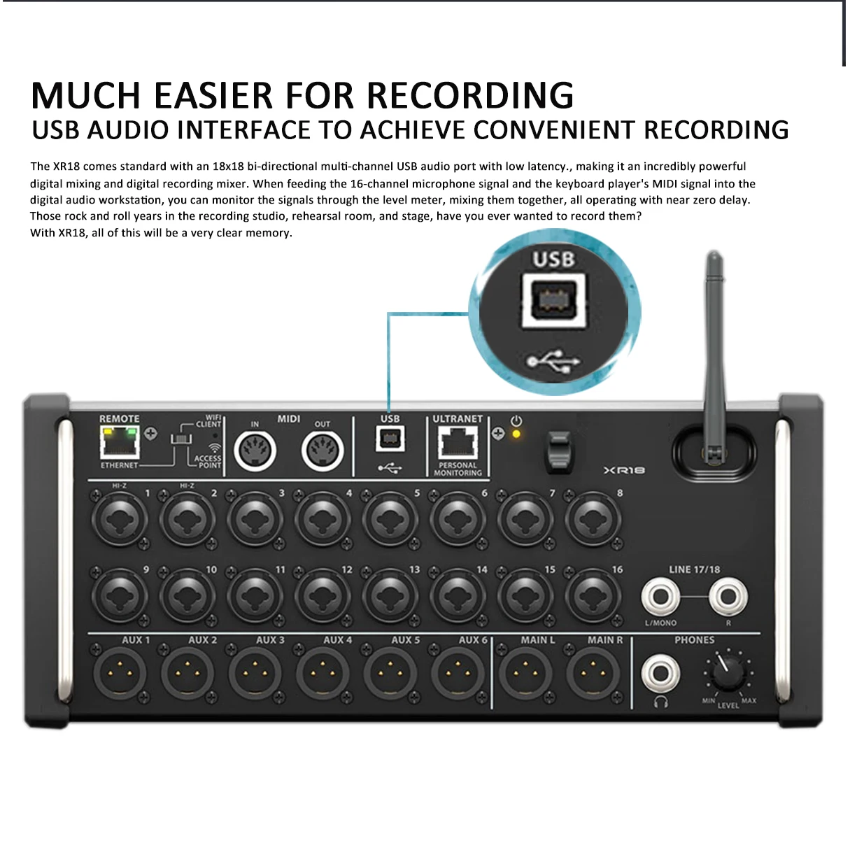 Imagem -03 - Professional Digital Audio Mixer Gravação Multitrack Mixing Console dj Studio Wifi e Usb Stereo Recorder Efeitos X32 Xr18