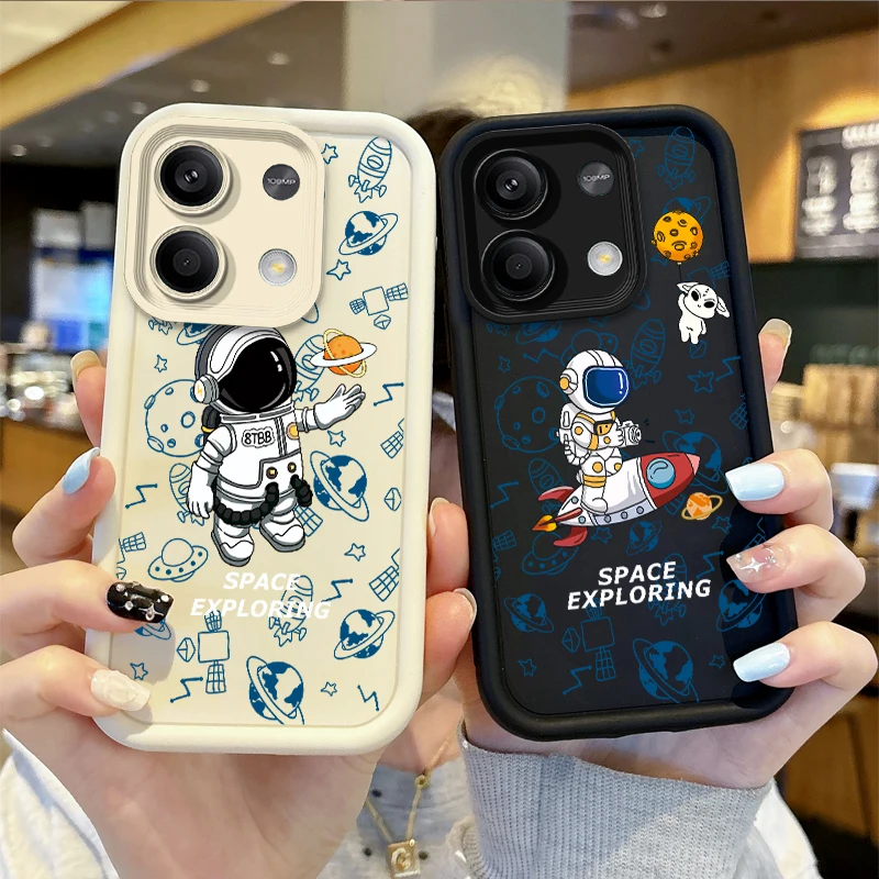 Space Astronauts Phone Soft Case for Redmi Note 13 12 Pro Plus 5G Note 13 12 11 10 9 Pro 12C 10C 9C A2 A1 Trand Shockproof Cover