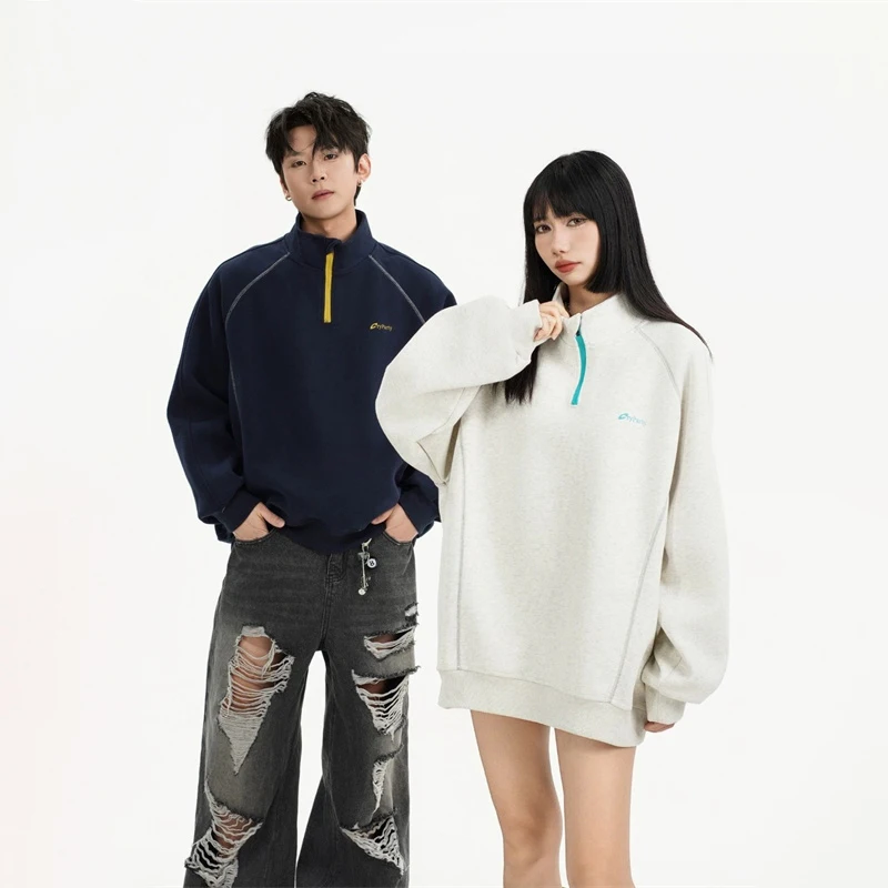 الخريف رسالة ملابس منقوشة بكم طويل نصف البريدي بلوزات رجل الهيب هوب موضة المرقعة سوداديرا Y2K الشارع الشهير البلوز هوديس #5