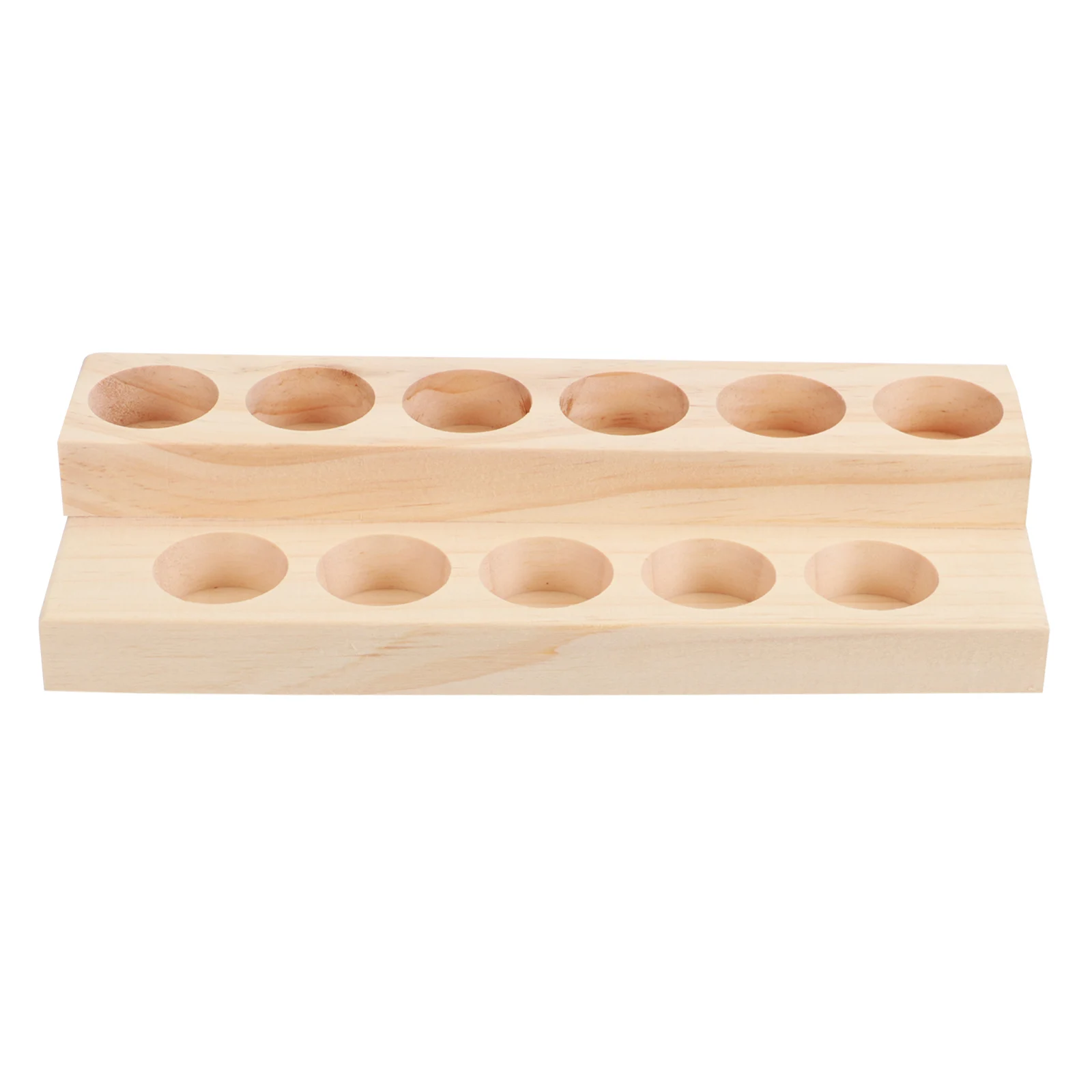 

2 Tiers Display Rack Compact Storage Shelf for Essential Bottle Display Holder Oil Rack Bottles Wood St Bottle Holder