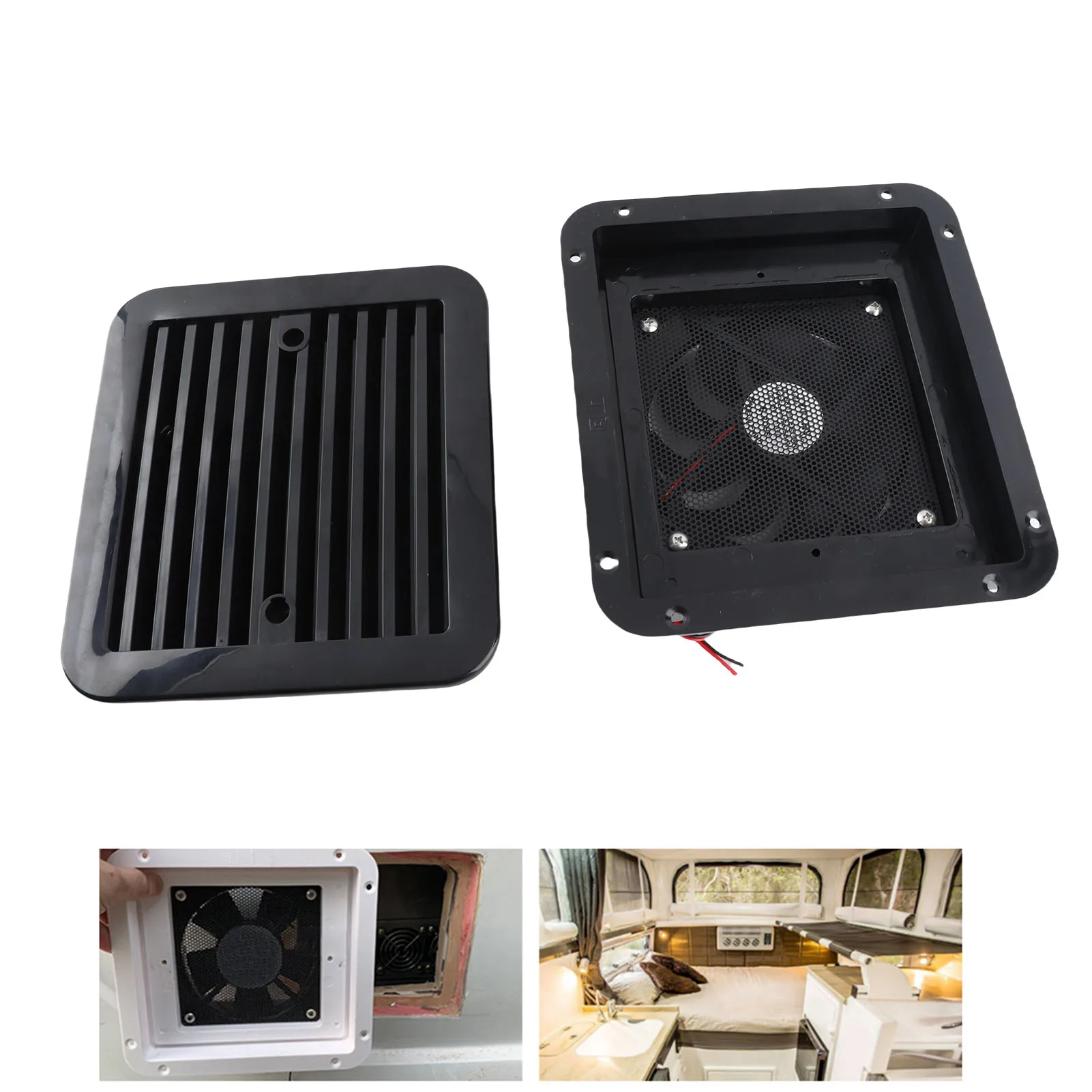 Side Air Ventilation 12V 4W Cooling Fan with Shutters Vent One‑Way Side Strong Wind Air Exhaust Car Styling  Accessories
