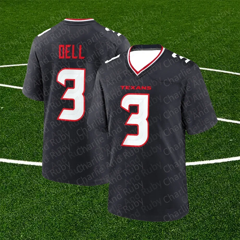 Jersey No.1-3-15 Stefon Diggs Tank Dell Nico Collins Houston Texans Jersey Black Trend Fashion Clothing Short-Sleeve Tops