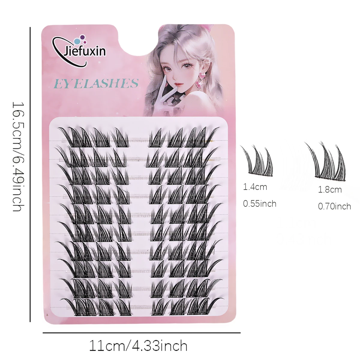 60 pçs diy cílios cluster raposa olho cílios, diy auto-enxertia para iniciantes, estilo anime