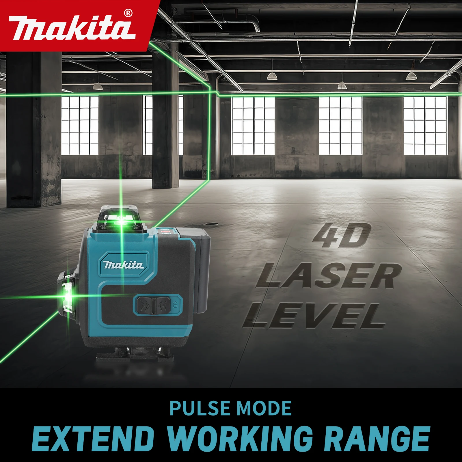 

Makita 4D 16-Line Laser Level: Green Beam, Self-Leveling & 3 Modes for Construction, Home DIY & Wall Tiling Applications