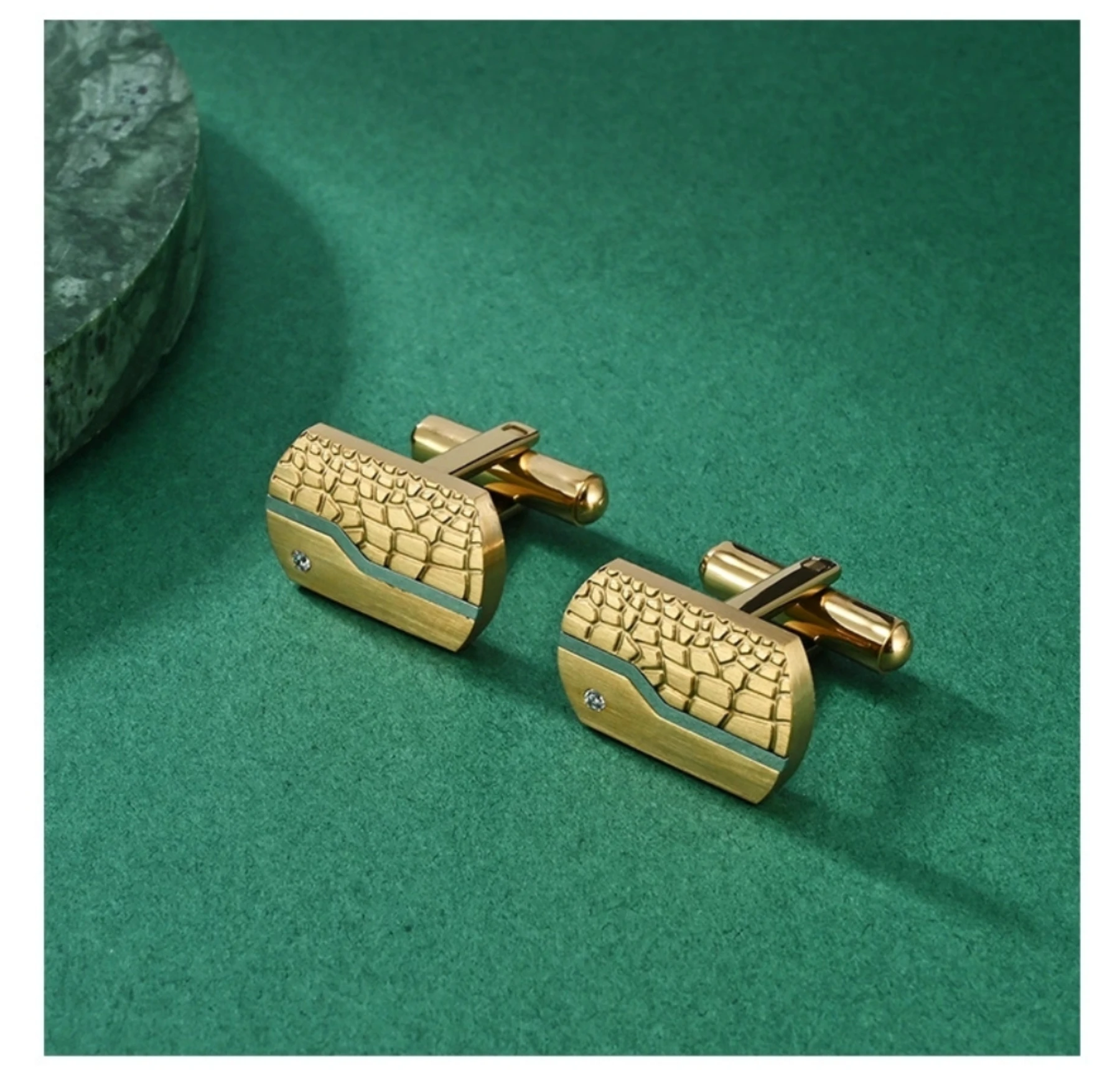 Fashionable Men's Stainless Steel Smooth Sand French Cufflinks High-End Light Luxury French Gentleman High-End Wholesale