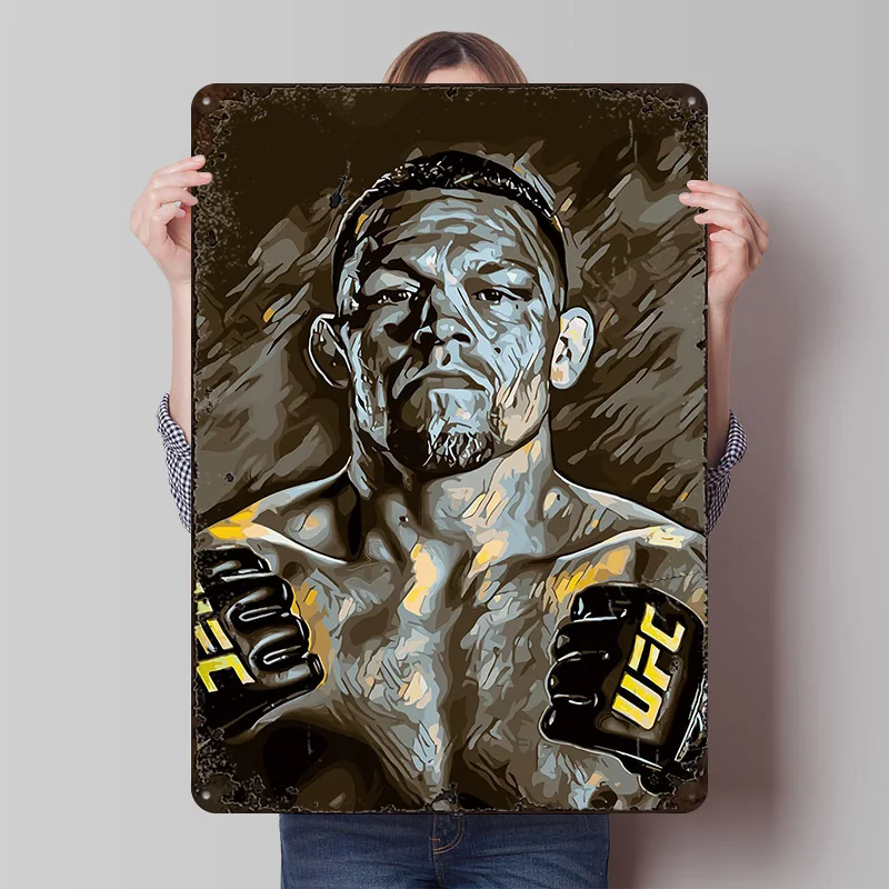 Nate Diaz Metal Sign Boxing Wall Art Gaming Room Decoration At Home Vintage Retro Tin Signs for Home Decoration Coffee Bar Decor