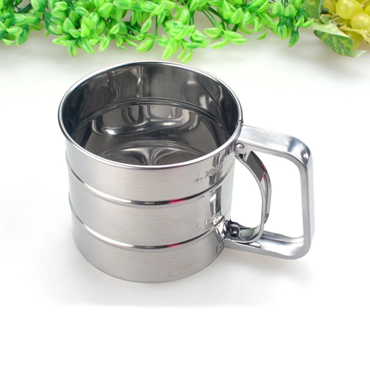 Premium Stainless Steel Flour Sifter Cup Mesh Sieve for Baking Dusting Confectioners Sugar Bread Pizza Dough Cookies Cake Gluten