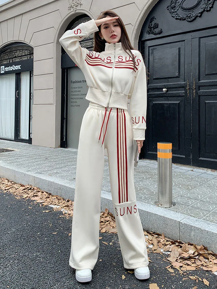 High-quality Sports Casual set 2023 New Women\'s Spring Autumn Sweater Cardigan Jacket + Sweatpants Two-Piece Sets