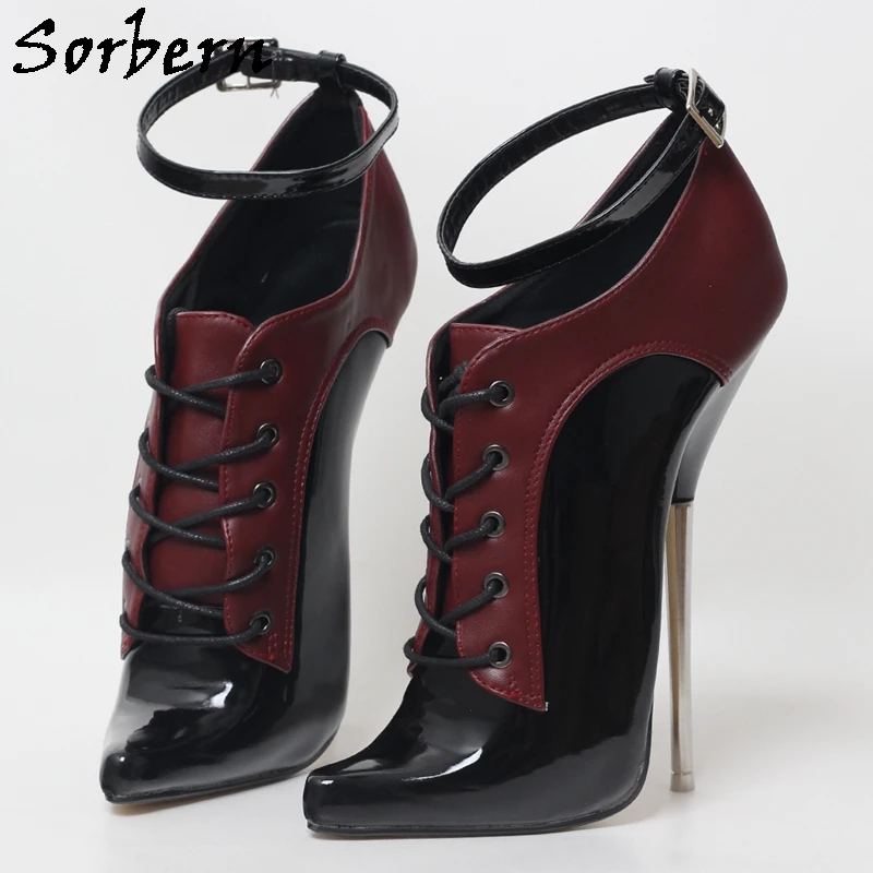 

Sorbern Retro Ballet Pump Shoe Women Ankle Strap Stilettos Metal High Heels Vegan Pinup Shoes Customized Alternative Fashion