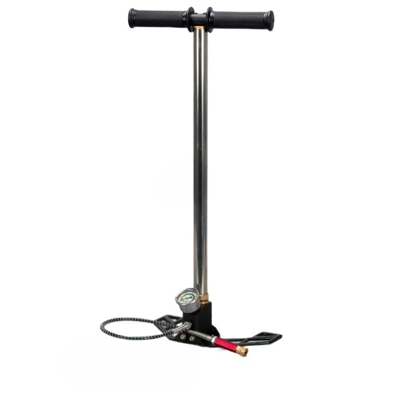 

Four Level High Pressure Inflator Black Folding Large Gauge Compression Manual Inflation Pump