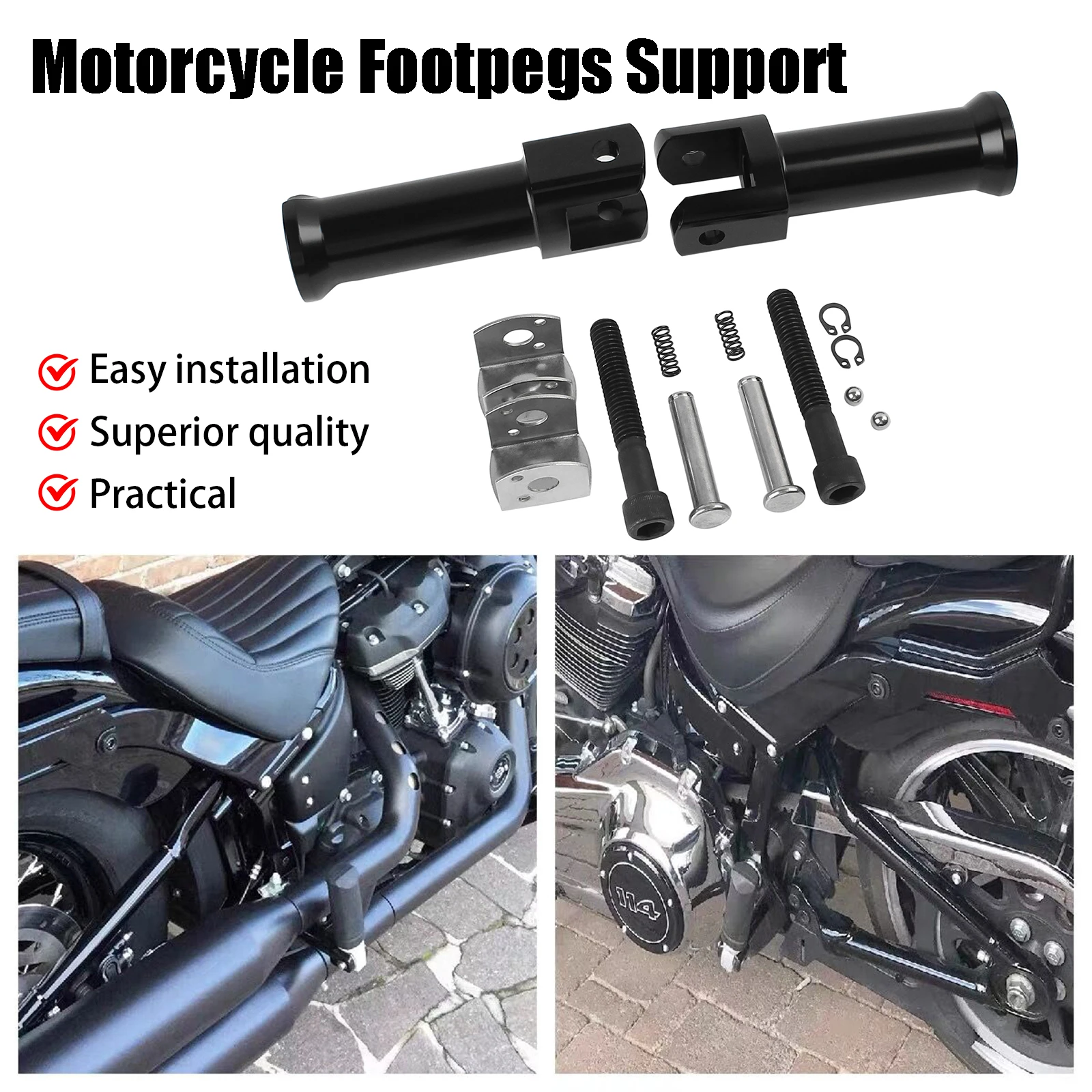

Footpeg Supports Passenger Foot Pegs Mounting Brackets Fit For Harley Softail Fat Boy Heritage Sport Glide Street Bob