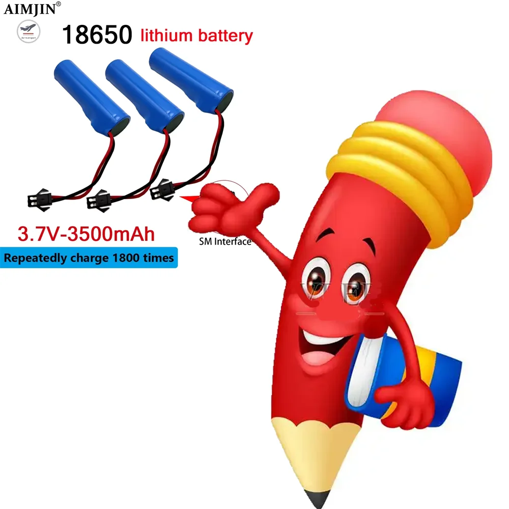 3.7V 3500mAh 1S Li-ion Battery pack  For Toys Car SM-2P Plug Boat Car Water soft Gun Battery Parts