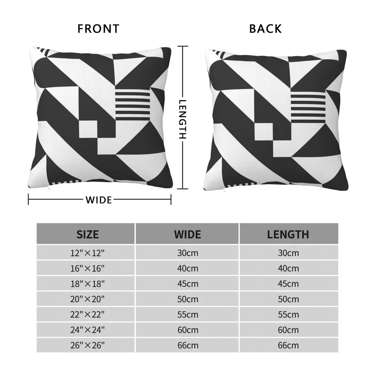 Bauhaus Black White Geometric Square Pillowcase Polyester Linen Velvet Printed Decor Throw Pillow Case Car Cushion Cover 45x45