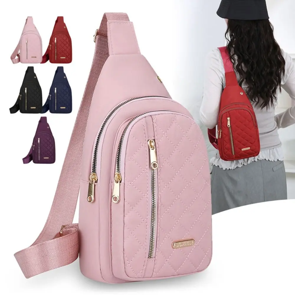 Oxford Cloth Neutral Style Backpack Multiple Color Slanted Fabric Multiple Color Backpack Neutral Style Nylon Crossbody Bag