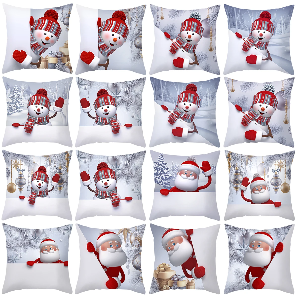 2025 Christmas Snowman Cushion Cover Merry Christmas Decorations for Home Christmas Ornaments Navidad Xmas Gifts Happy New Year