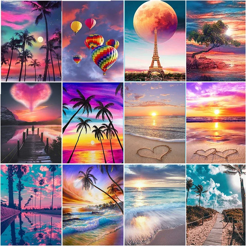 

DIY 5D Diamond Painting Full Drill Landscape Diamond Embroidery Rhinestone Mosaic Embroidery Cross Stitch Home Decor