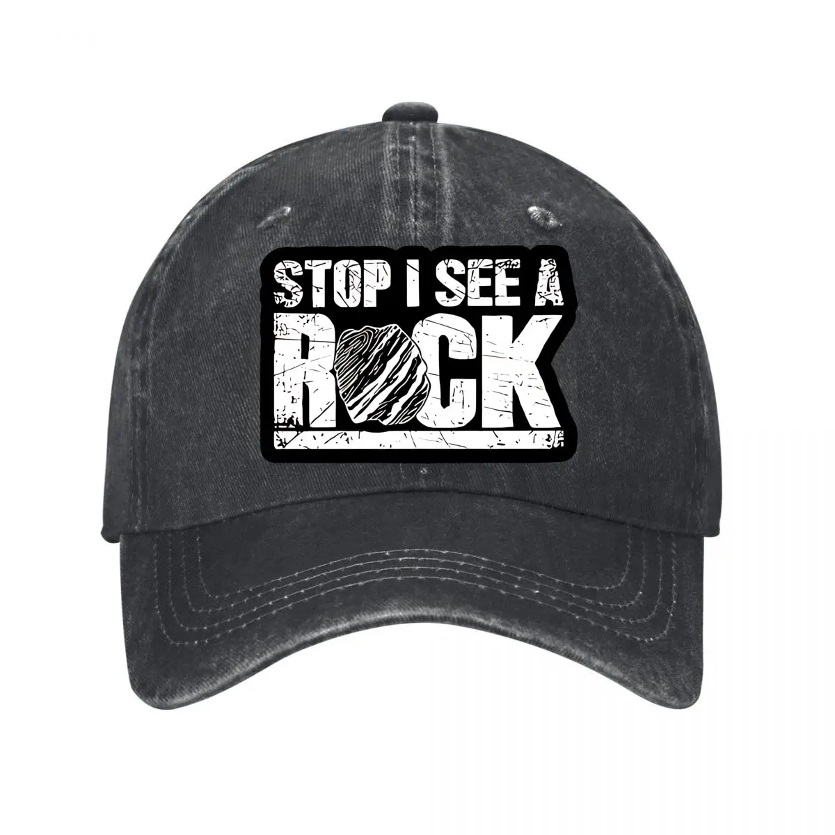 Stop I See A Rock Vintage Baseball Cap 2026 New Vintage Washed Baseball Cap