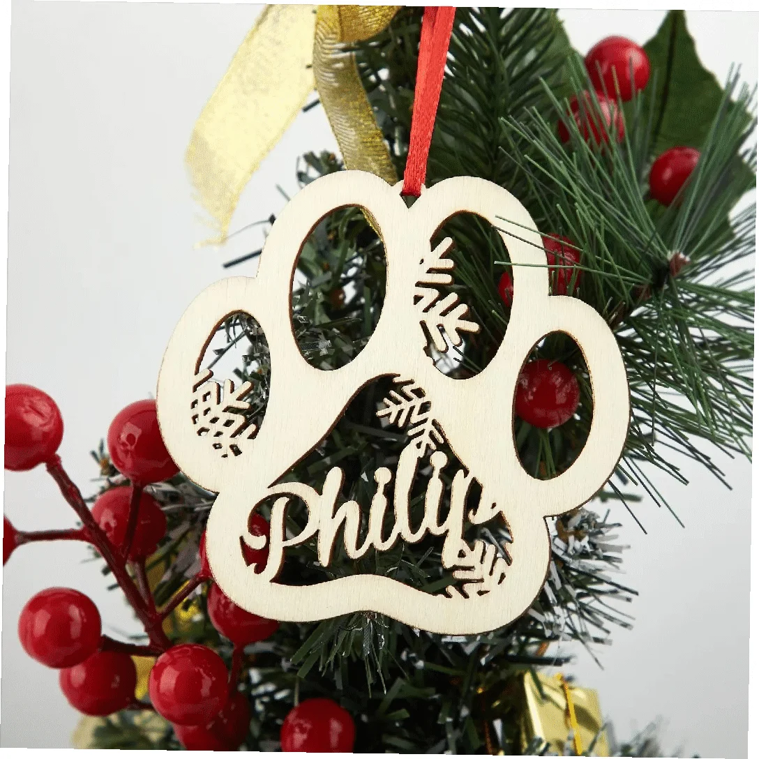 Customized pet Christmas balls, personalized pet Christmas pendants, cat and dog Christmas gifts，christmas tree decoration