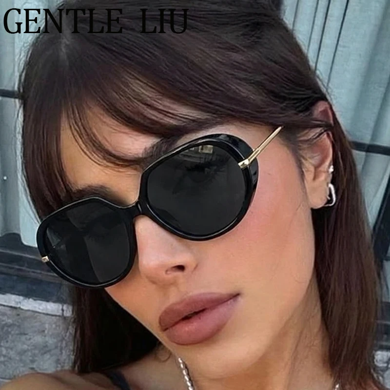 

Round Punk Pilot Sunglasses Women 2026 Luxury Brand Retro Oversized Shield Oval Sun Glasses For Lady Outdoor Eyewear Shade UV400