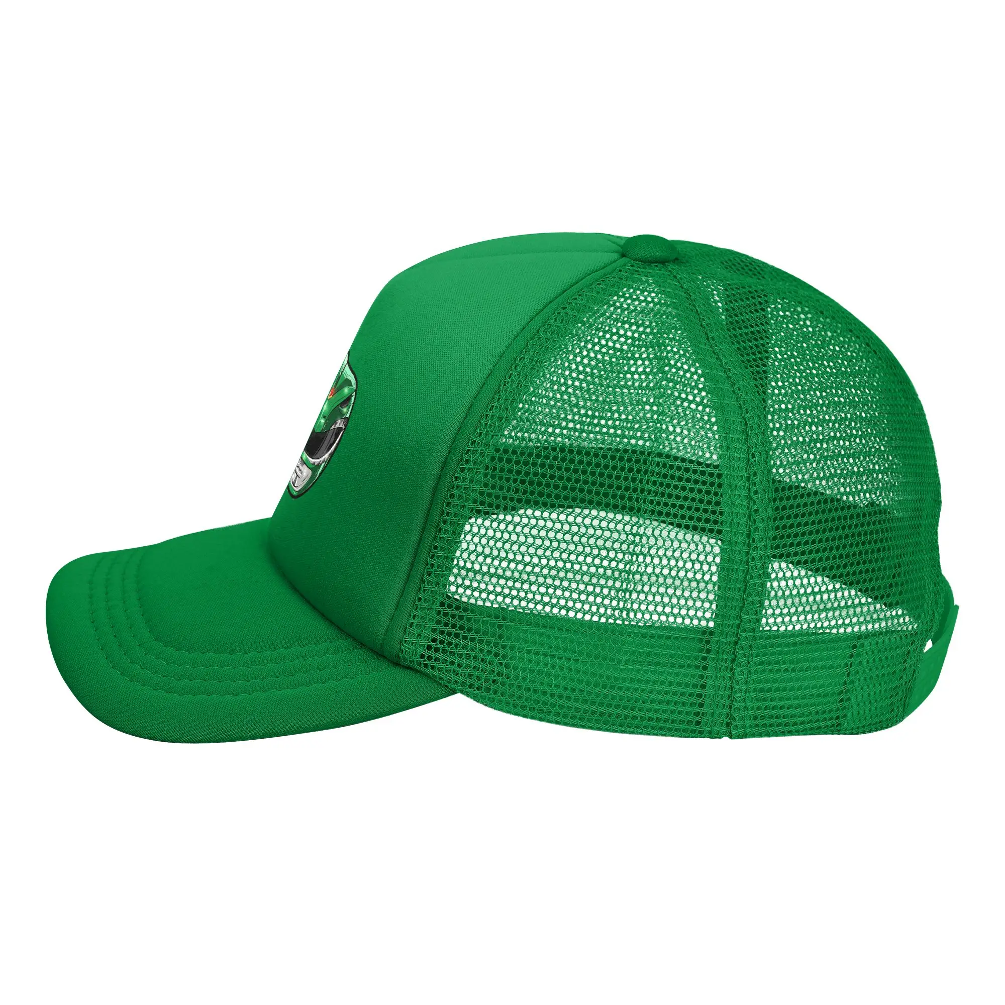 Green helmet Power Rangers  Mesh Baseball Cap Men Women Hip-Hop Trucker Worker Hats  Breathable Polyester Fishing Hat view 4