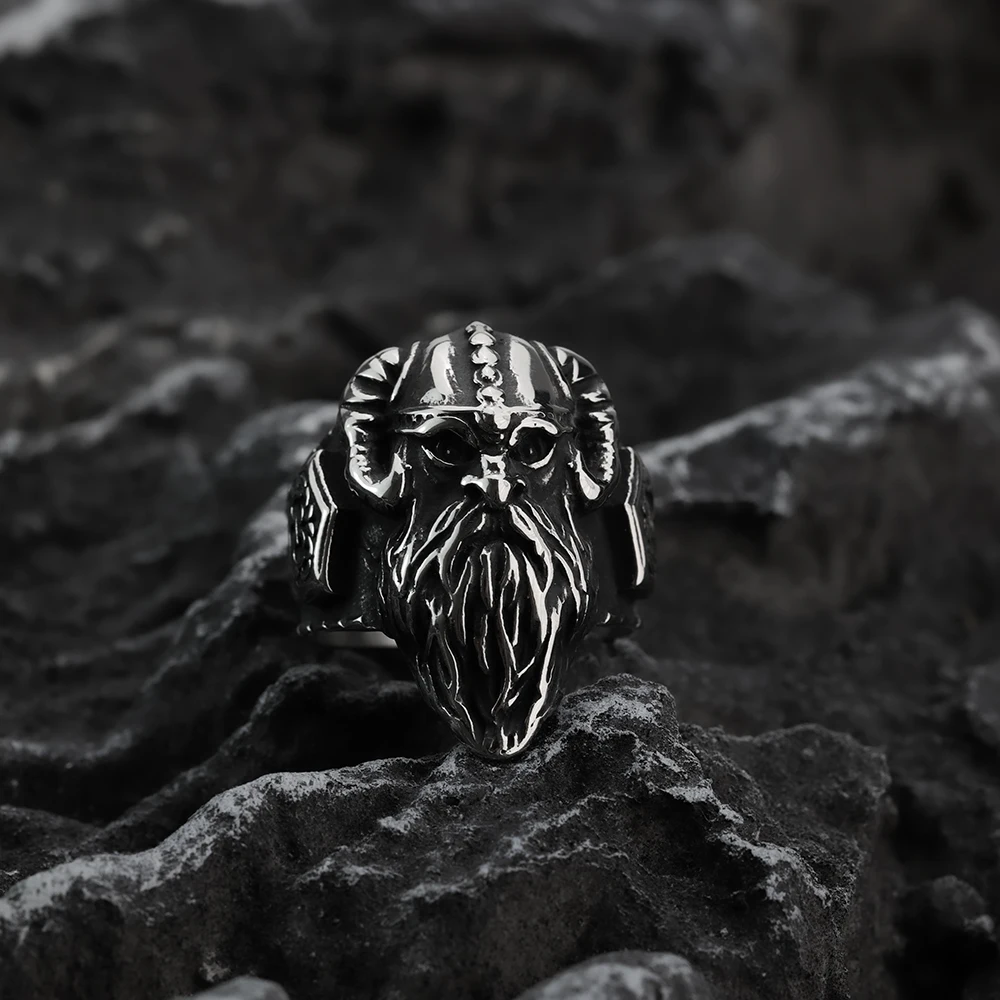 European and American men\'s Nordic Viking jewelry wholesale Odin ring men\'s Celtic Thor hammer ring